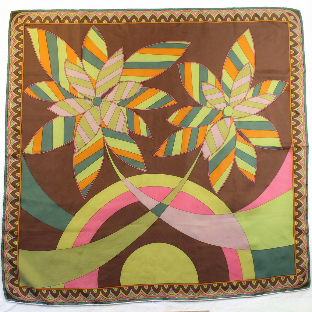 60s pucci psychedelic floral silk scarf