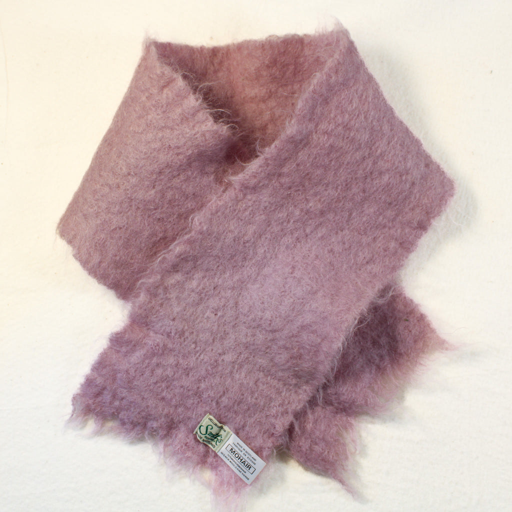 Front view lavender mohair scarf