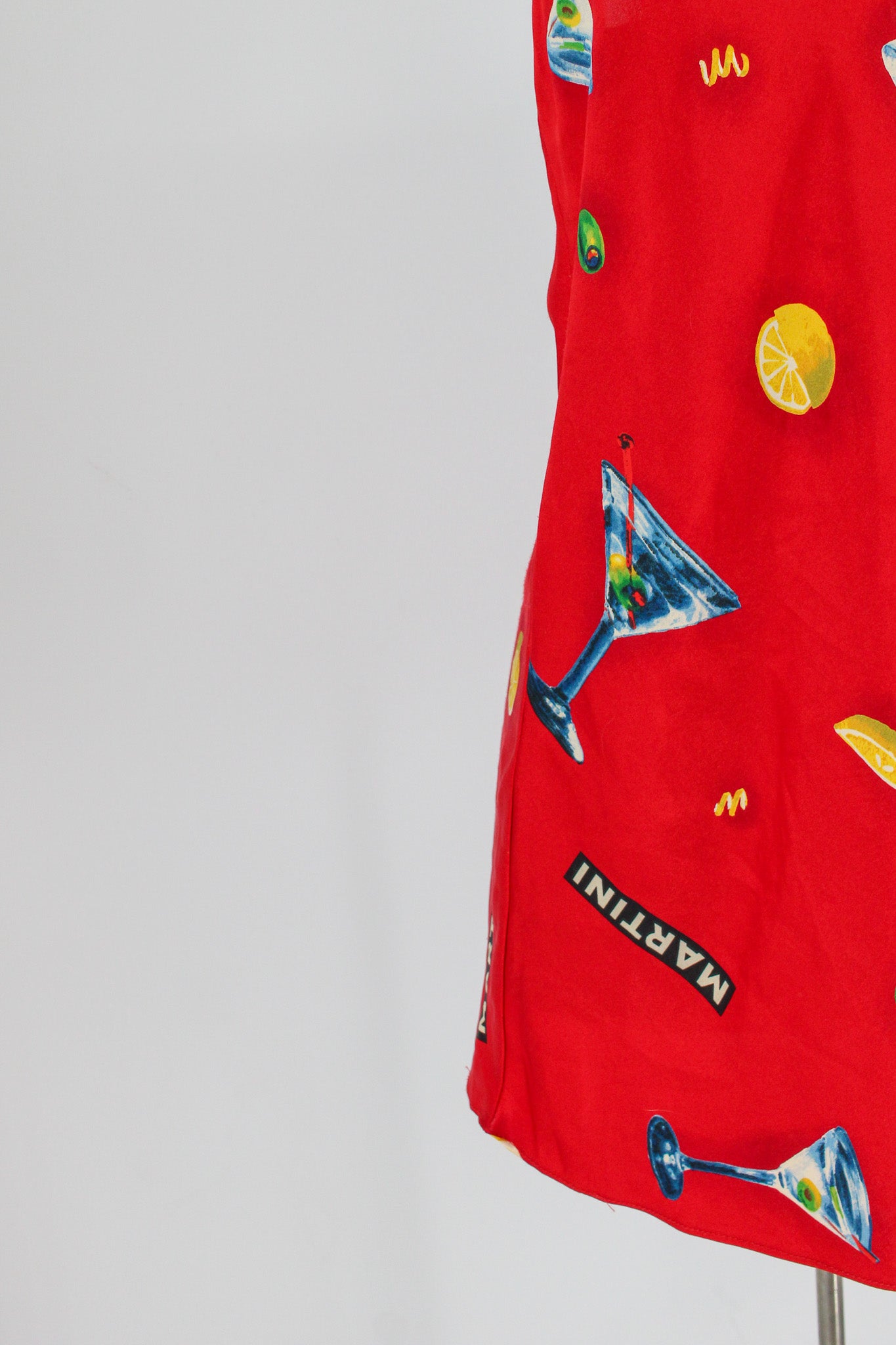 slip dress drape and print
