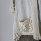 lace pocket with ribbon bow detail