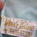 Miss Elaine light blue sheer nylon nightgown with puff sleeves
