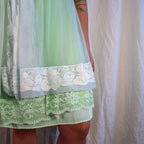 Miss Elaine light blue sheer nylon nightgown with puff sleeves