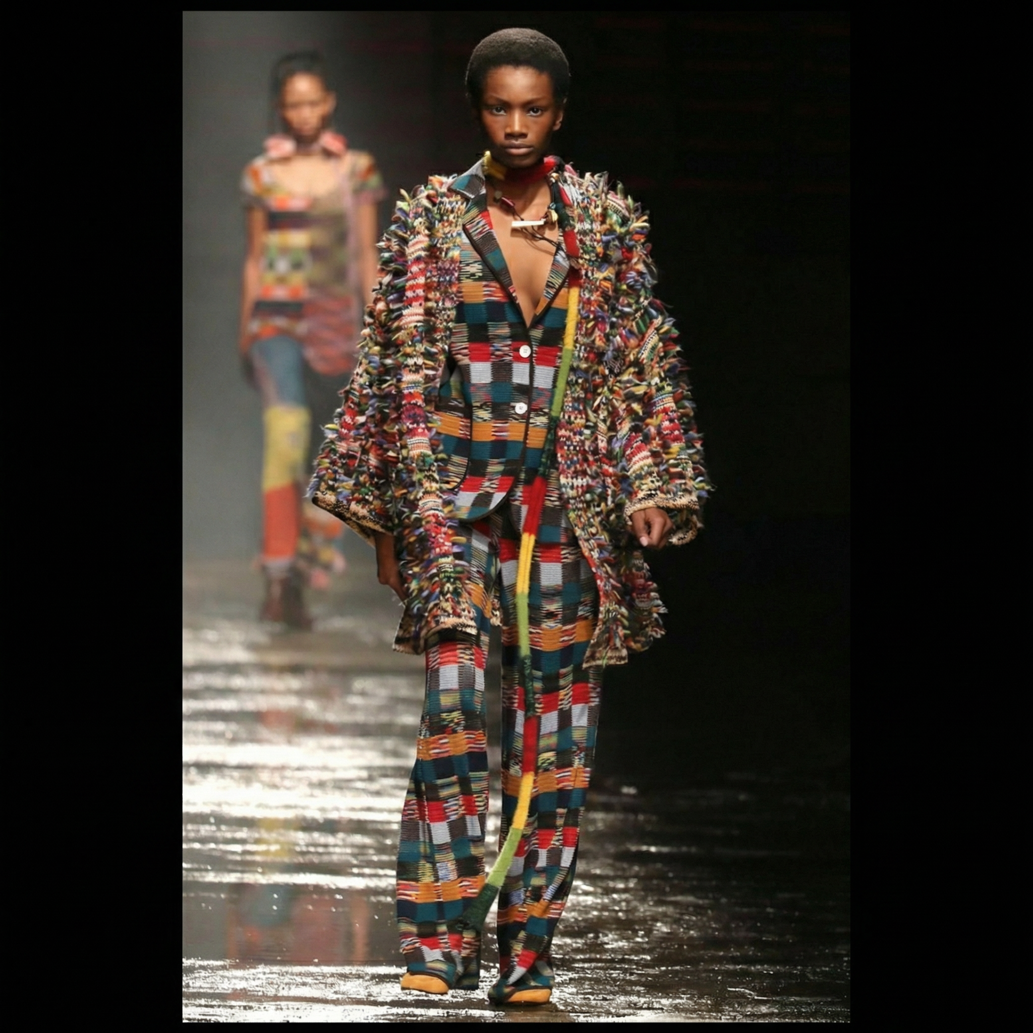 2018 runway missoni 65th anniversary - 70s check knit pants