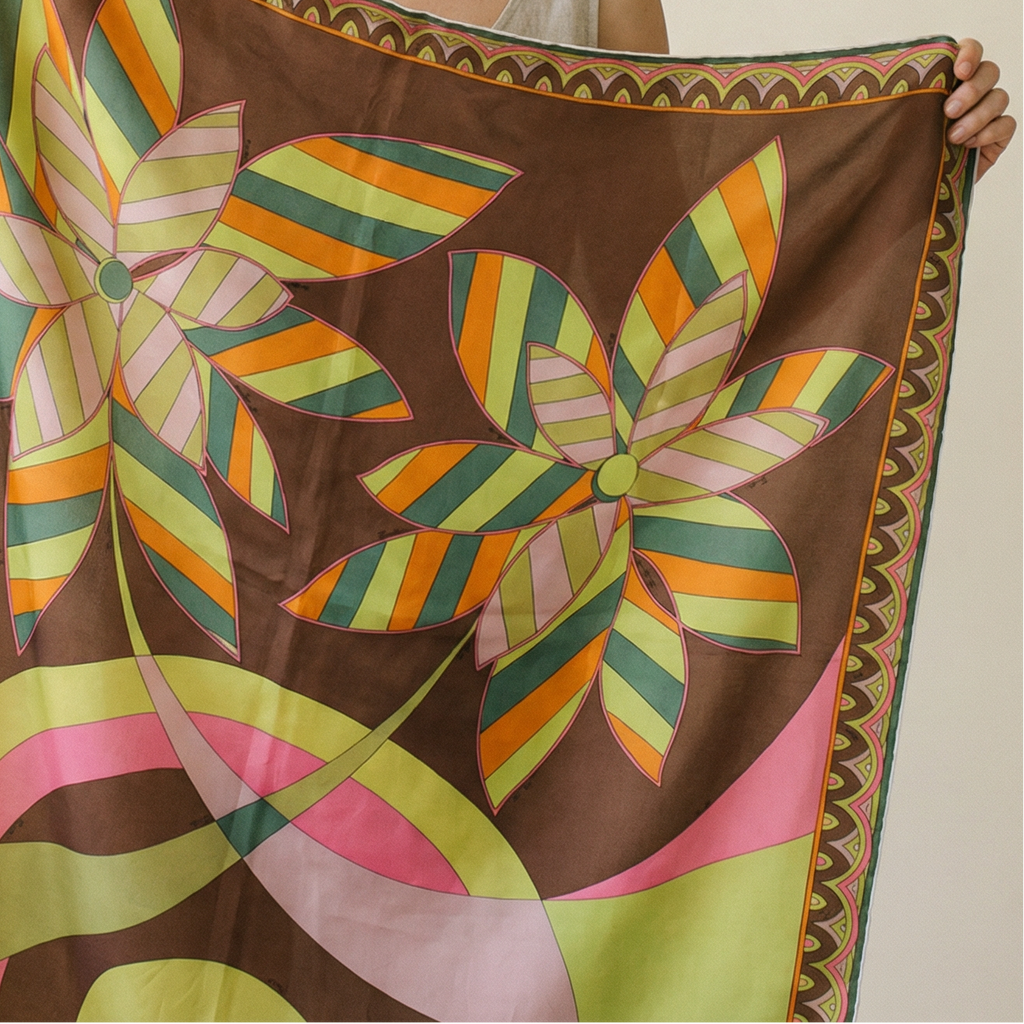 60s pucci psychedelic floral silk scarf