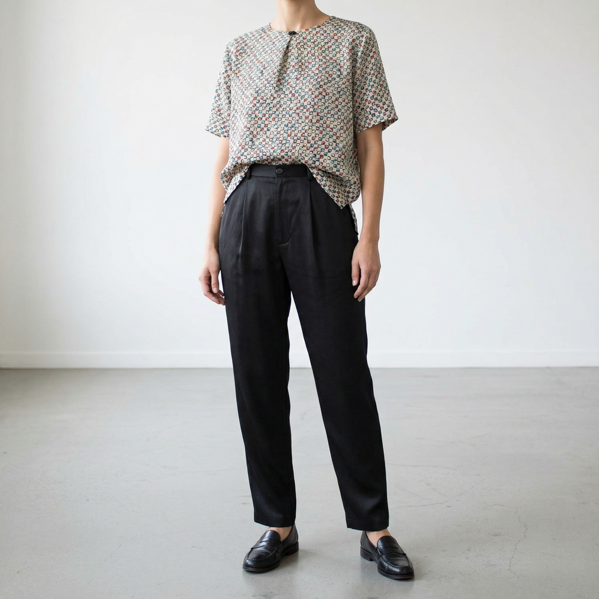 90s ralph lauren vintage 100% silk pleated trousers