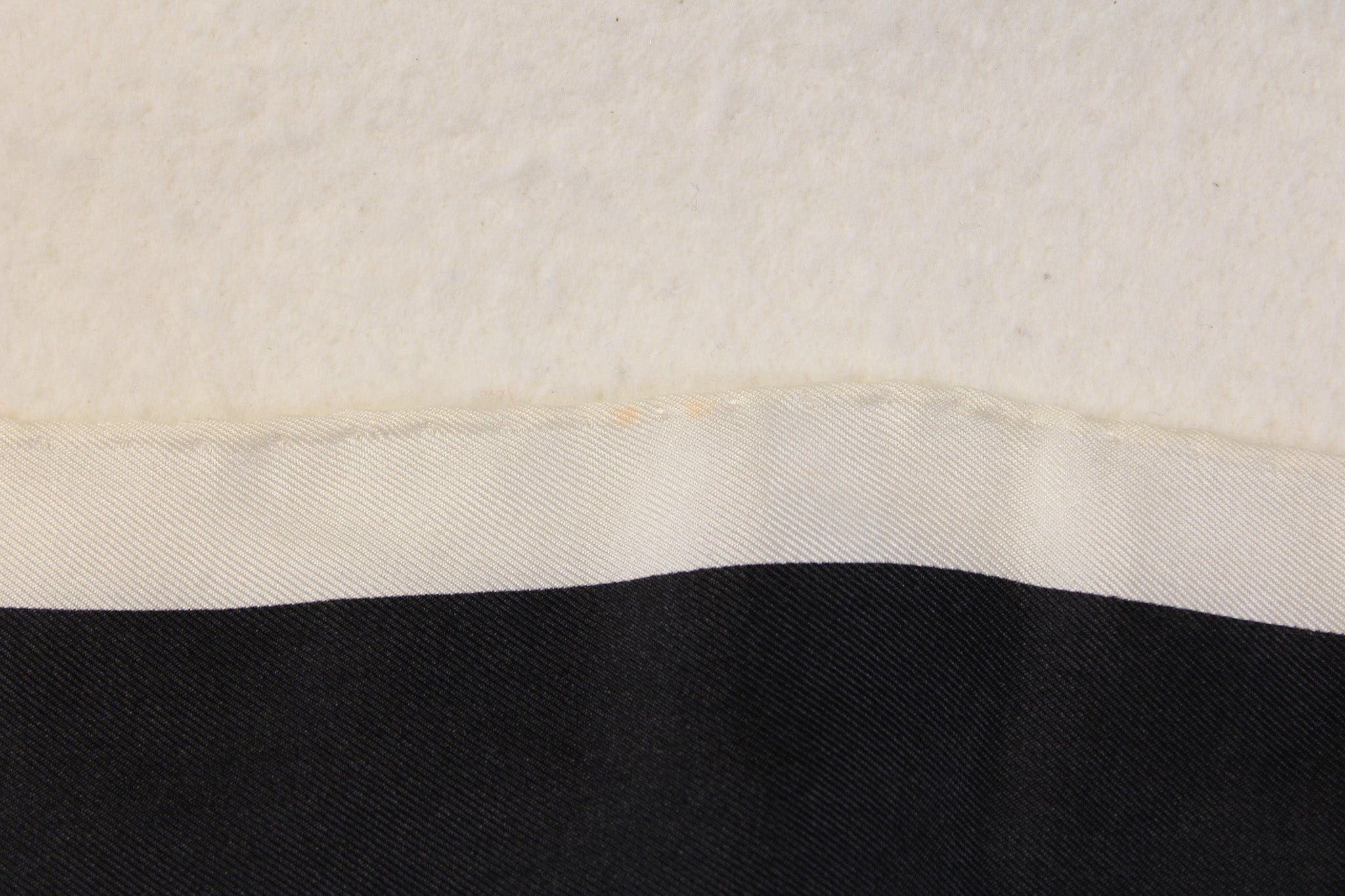 vintage norman norell “n” graphic silk scarf – black & white with red logo