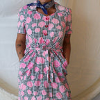 60s pink houndstooth mallcore dress, image 4