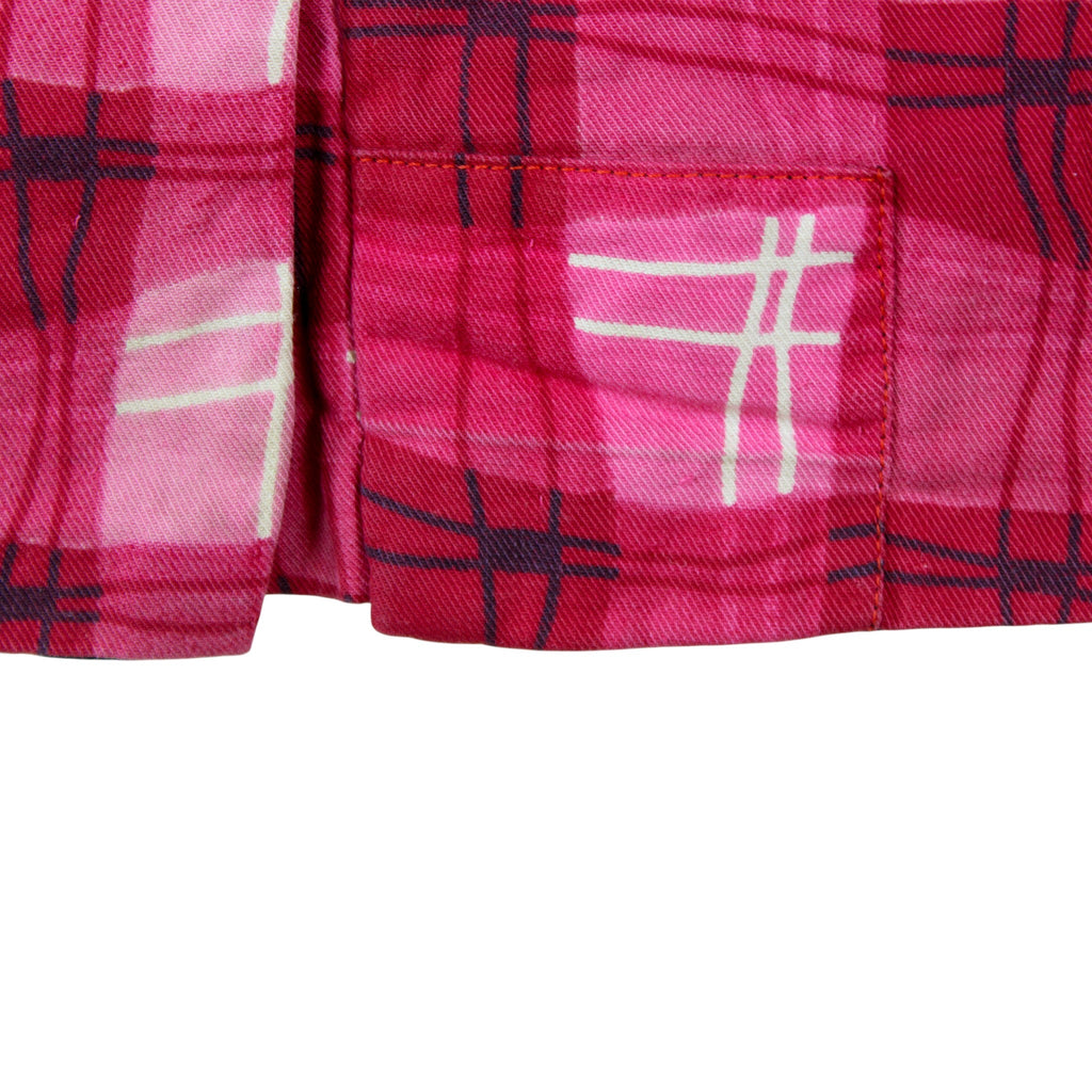 60s 70s reversible hand quilted pink plaid cotton vest 5