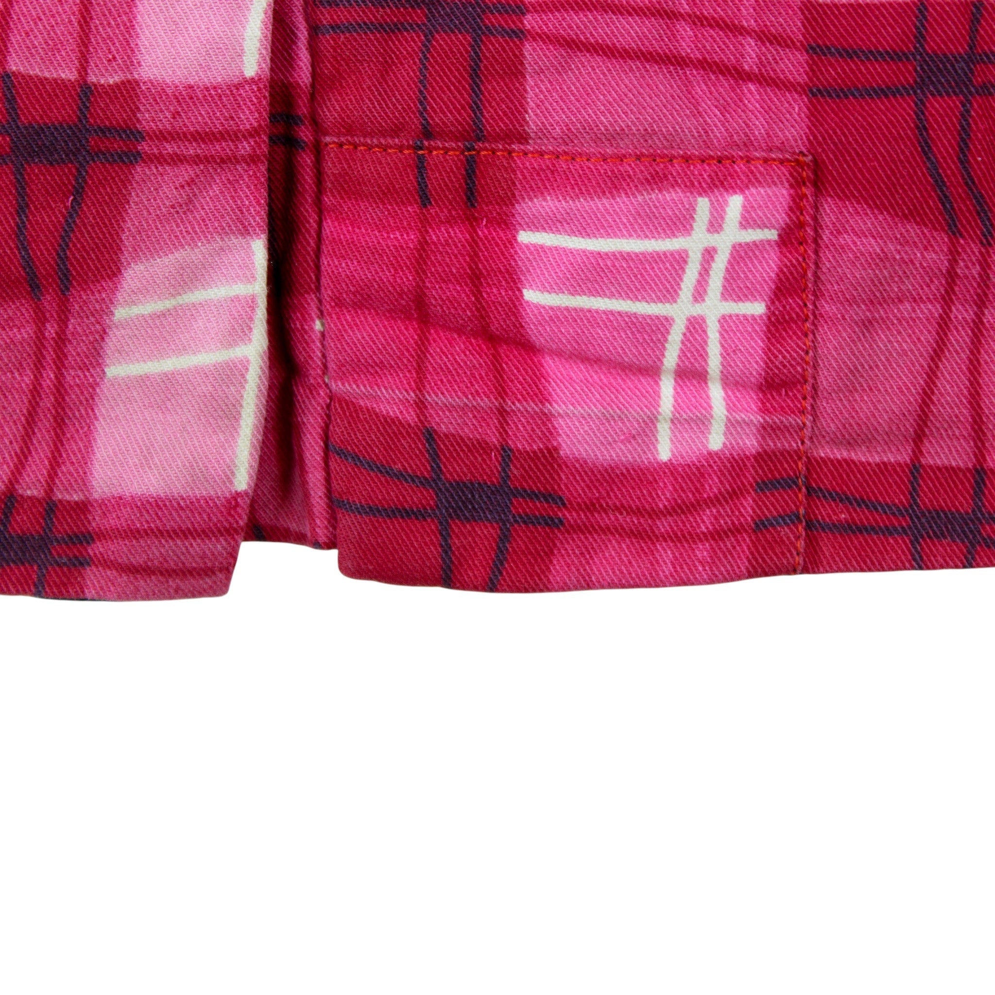 60s 70s reversible hand quilted pink plaid cotton vest 5