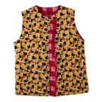 60s 70s reversible hand quilted pink plaid cotton vest 7