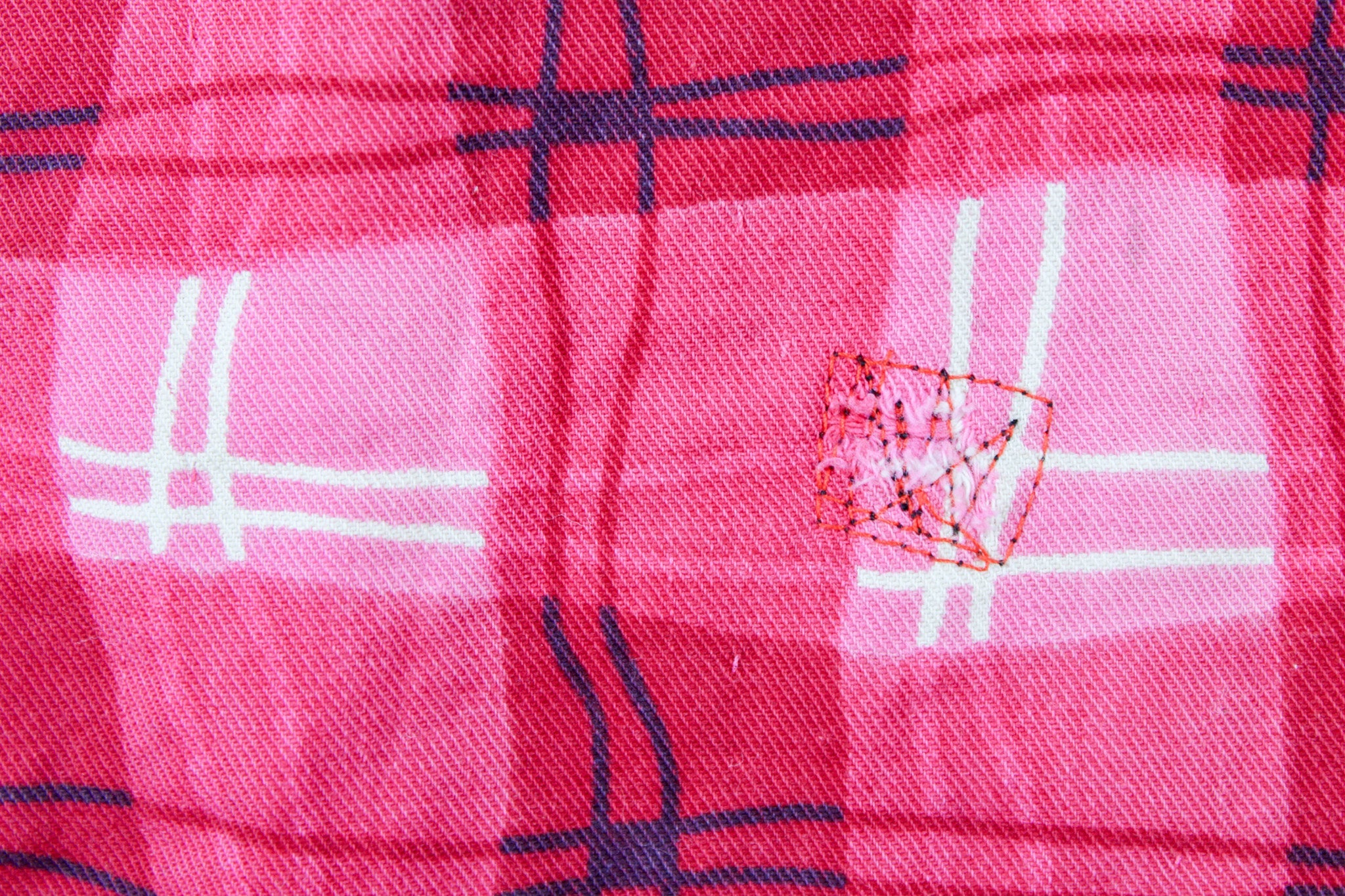 60s 70s reversible hand quilted pink plaid cotton vest 8