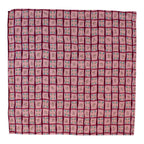 50s pink faux patchwork rose vintage textile bandana, image 1