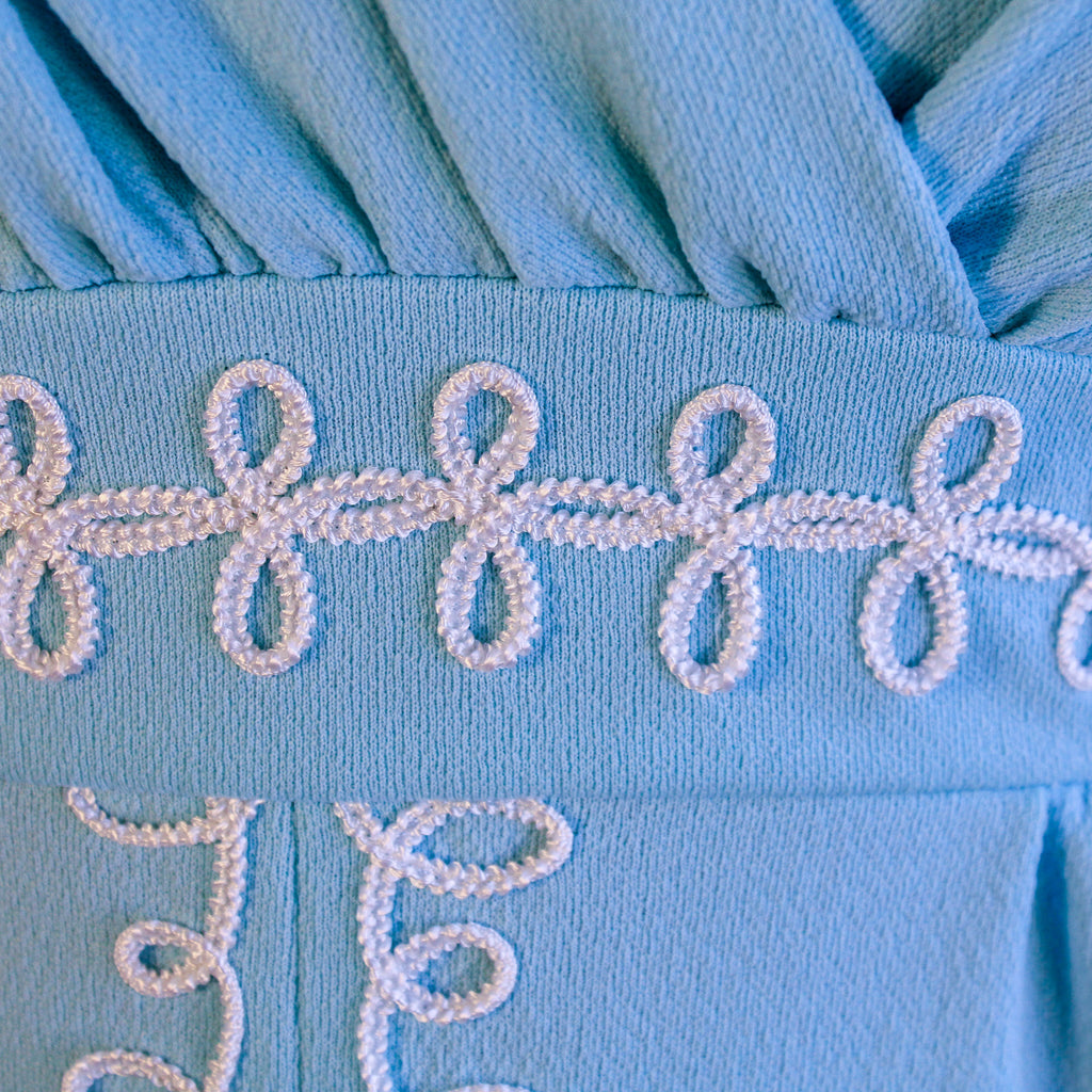 70s powder blue maxi dress with white trim - image 6