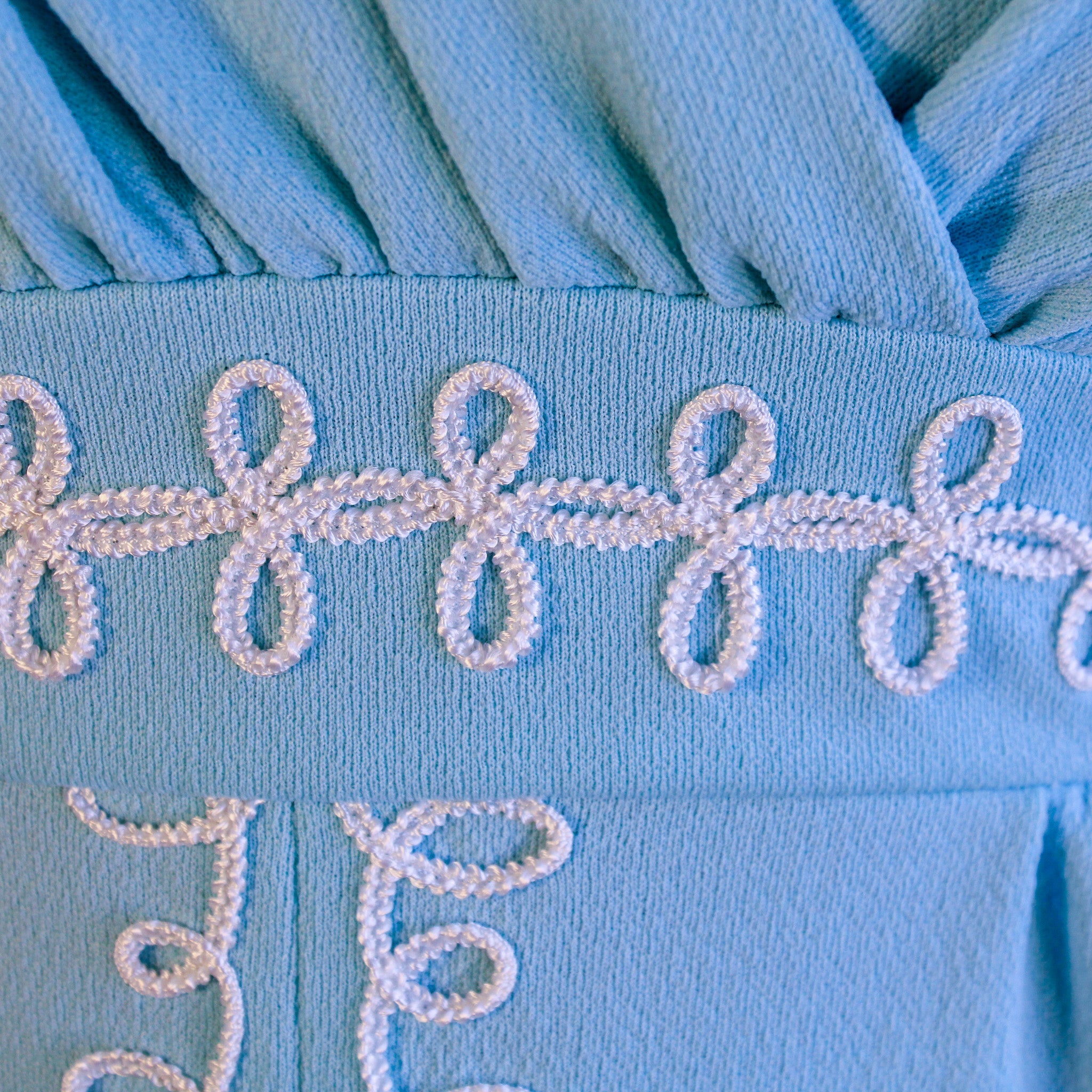 70s powder blue maxi dress with white trim - image 6