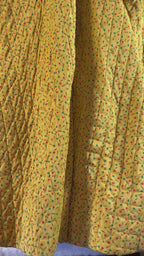 50s quilted yellow halter circle dress – handmade