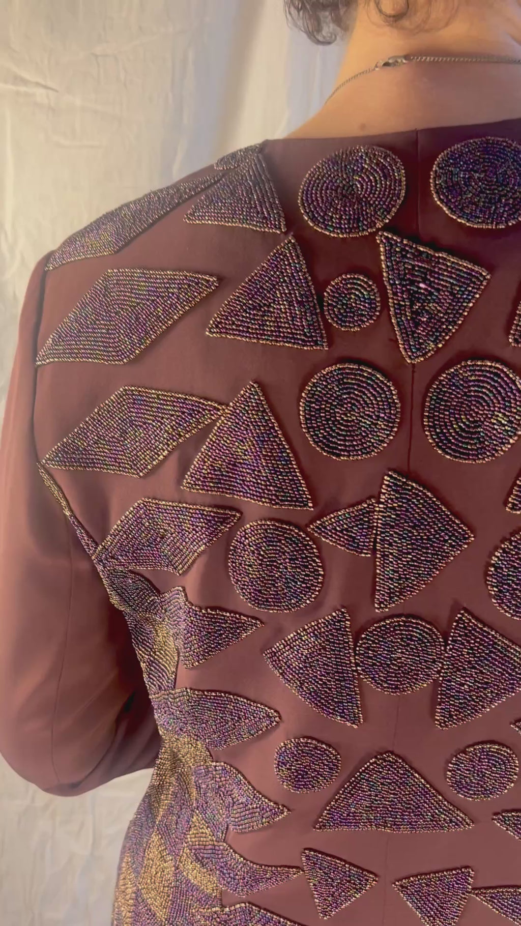 90s b’zar geometric beaded longline blazer