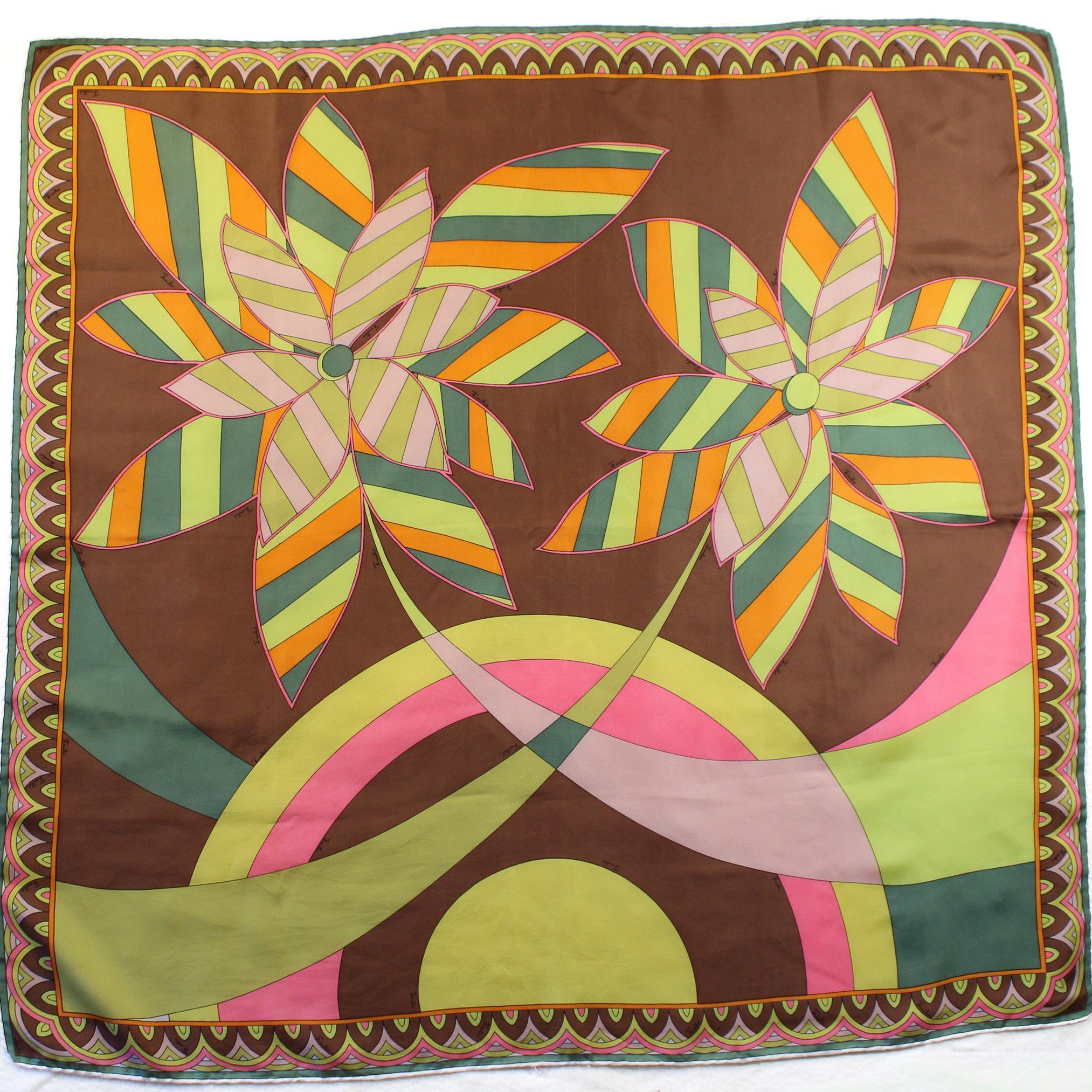 60s pucci authentic psychedelic floral silk scarf