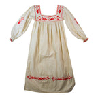 70s red hand embroidered mexican puebla dress 3