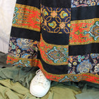 70s patchwork paisley quilted maxi skirt