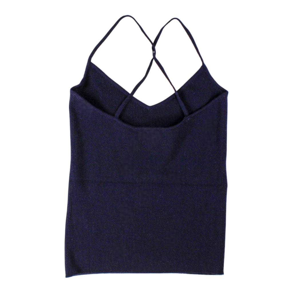 y2k ralph lauren navy cashmere rib knit tank top 3