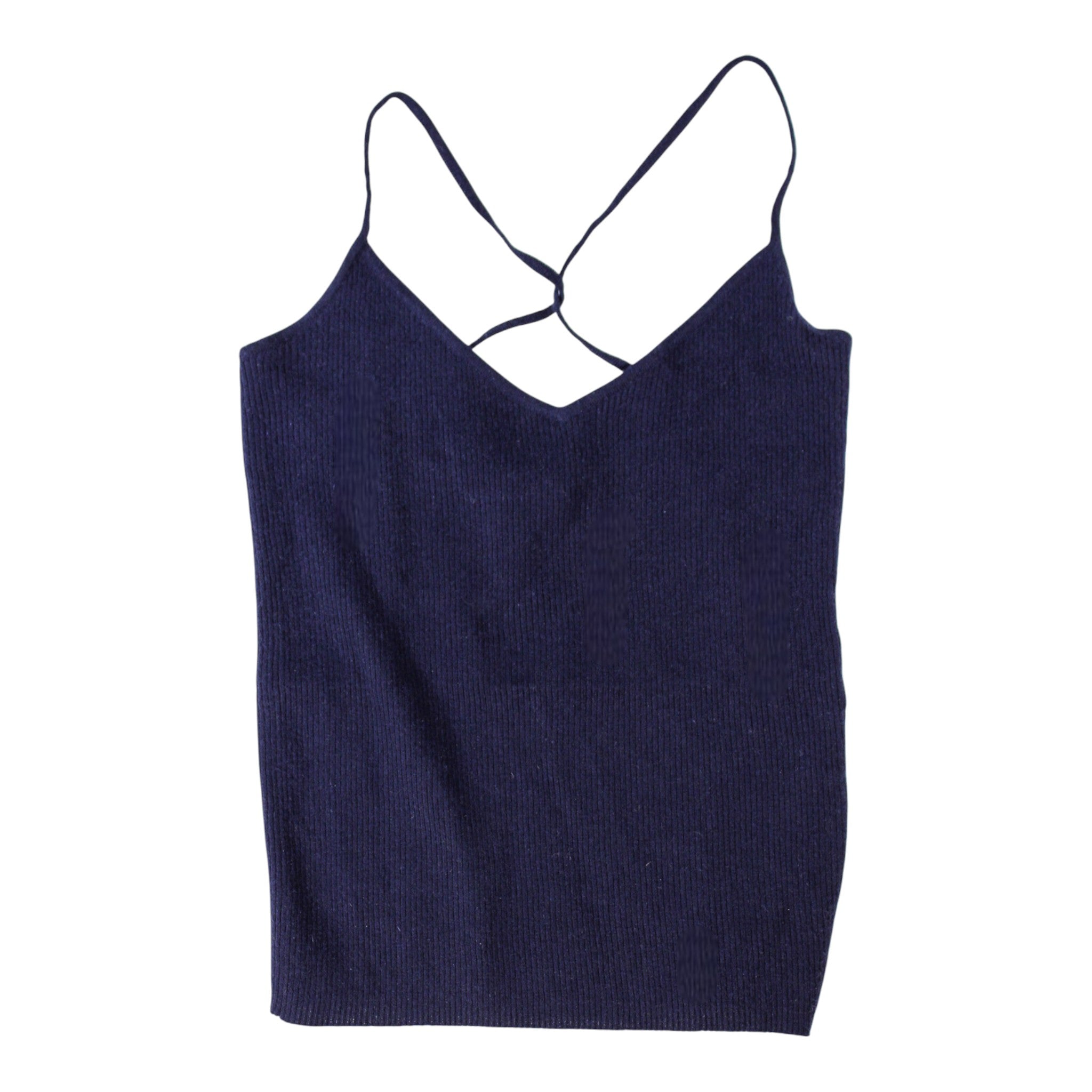 y2k ralph lauren navy cashmere rib knit tank top 4