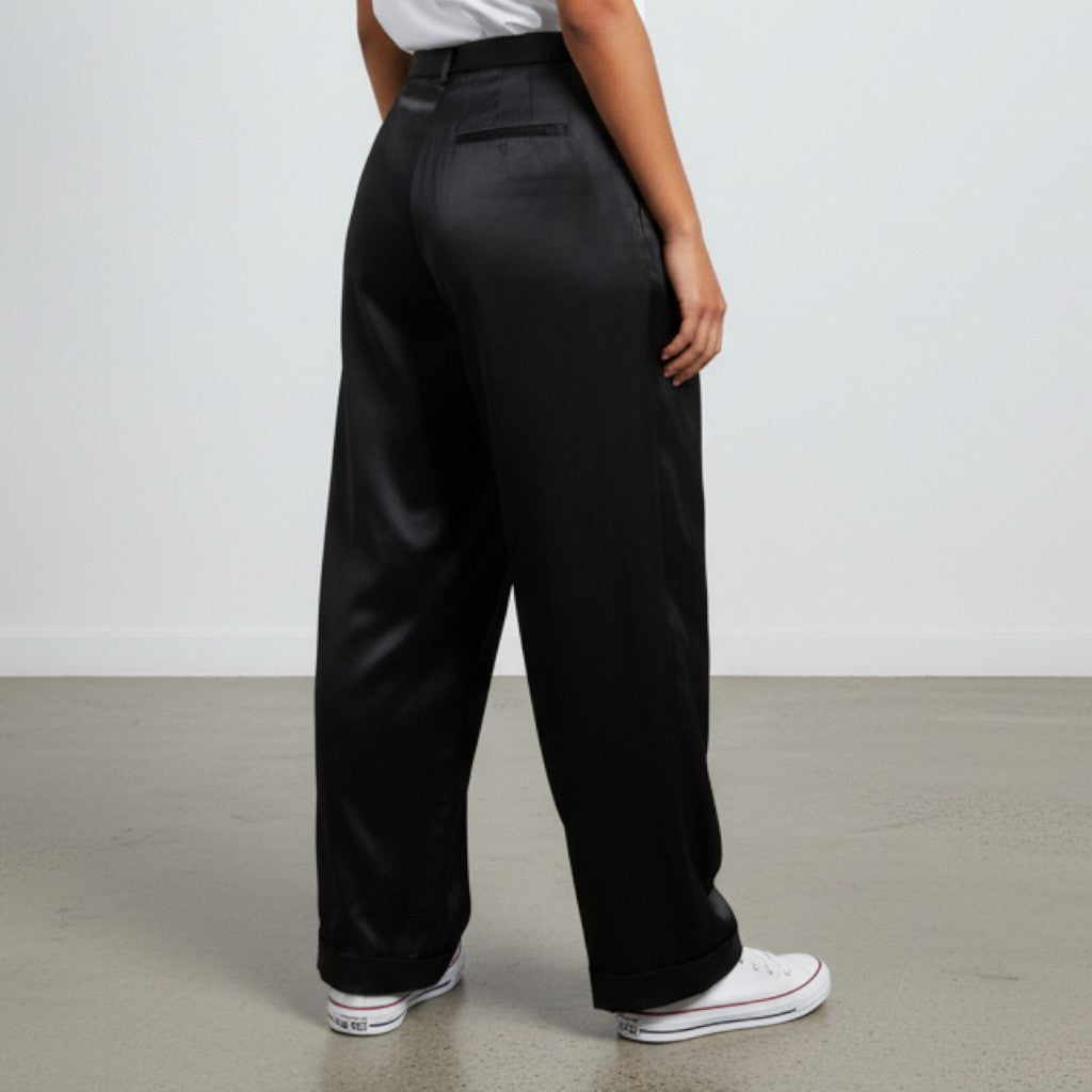 90s ralph lauren vintage 100% silk pleated trousers