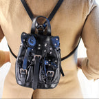 y2k ralph lauren black leather mini backpack