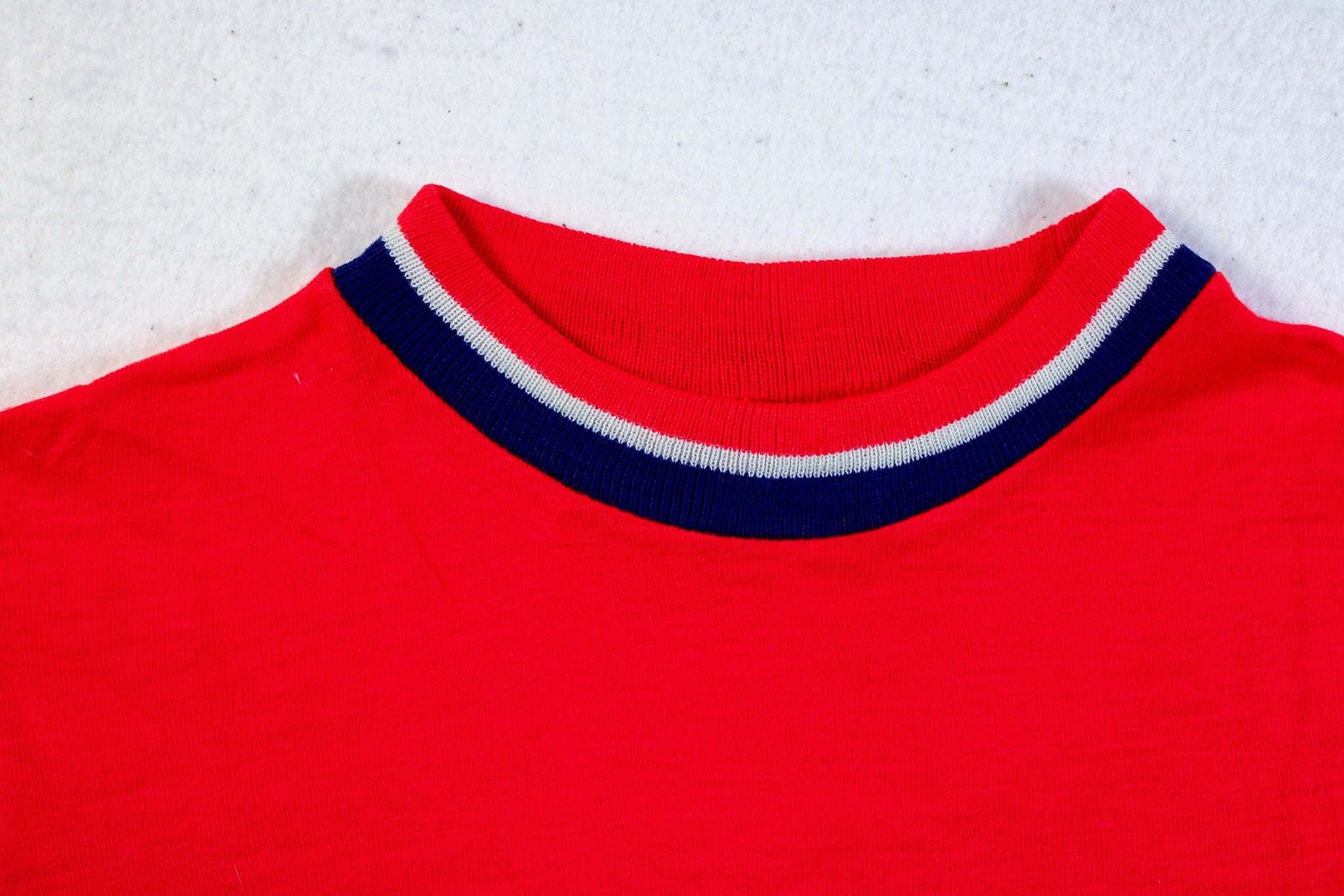 70s argo red acrylic baby tee ringer crewneck made in usa 18