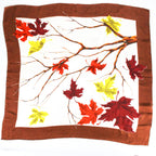 1950s glentex pure silk scarf - autumn maple leaves & branches
