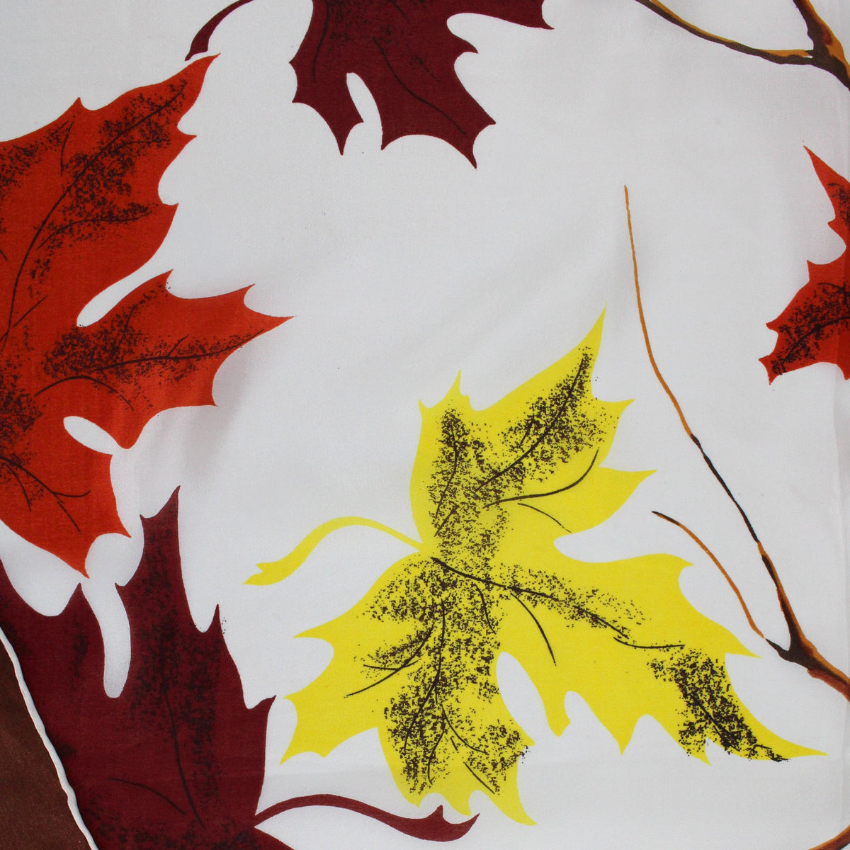 1950s glentex pure silk scarf - autumn maple leaves & branches