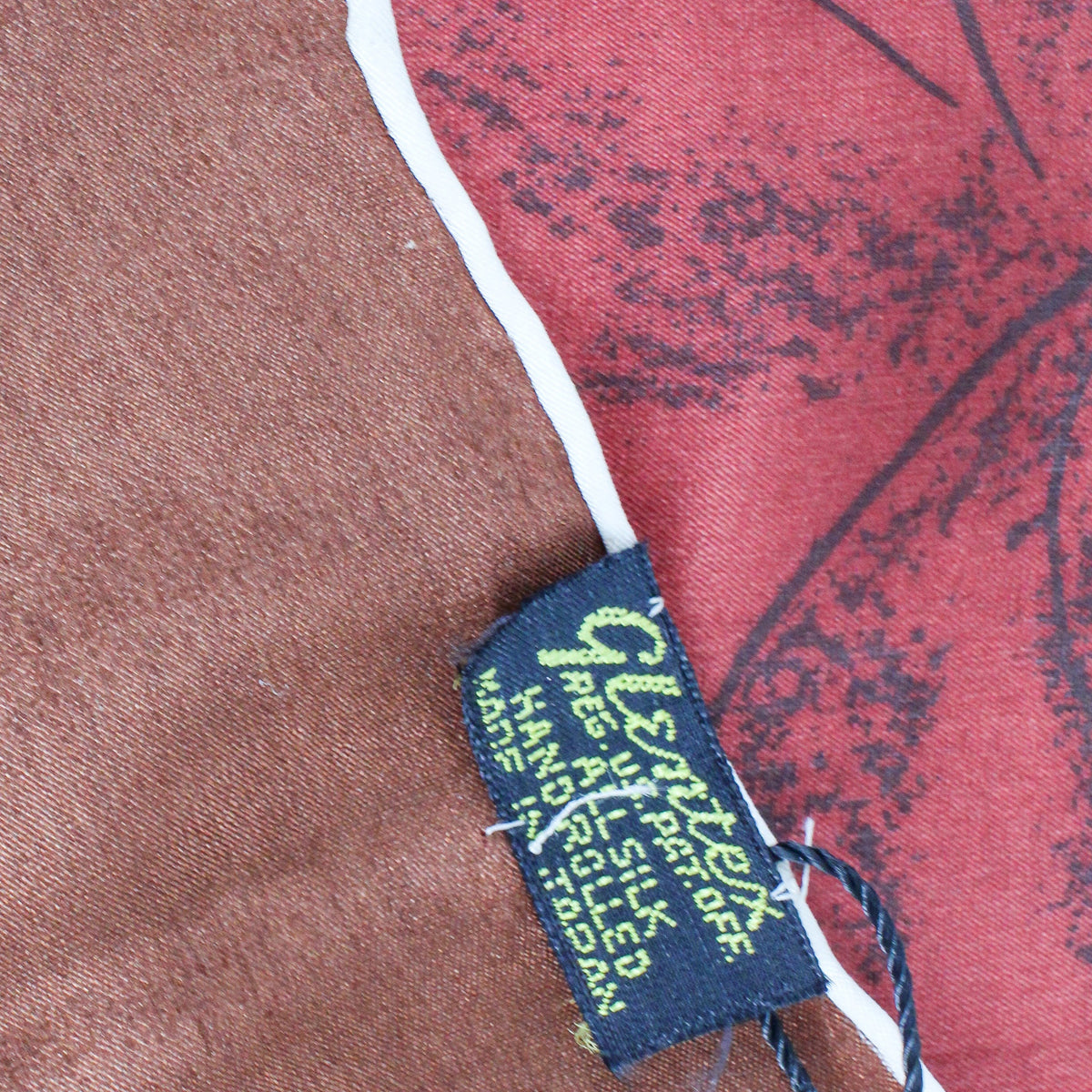 1950s glentex pure silk scarf - autumn maple leaves & branches