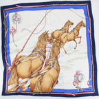 80s mantero silk carré - carriage horses equestrian print