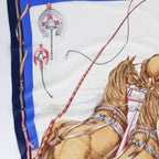 80s mantero silk carré - carriage horses equestrian print