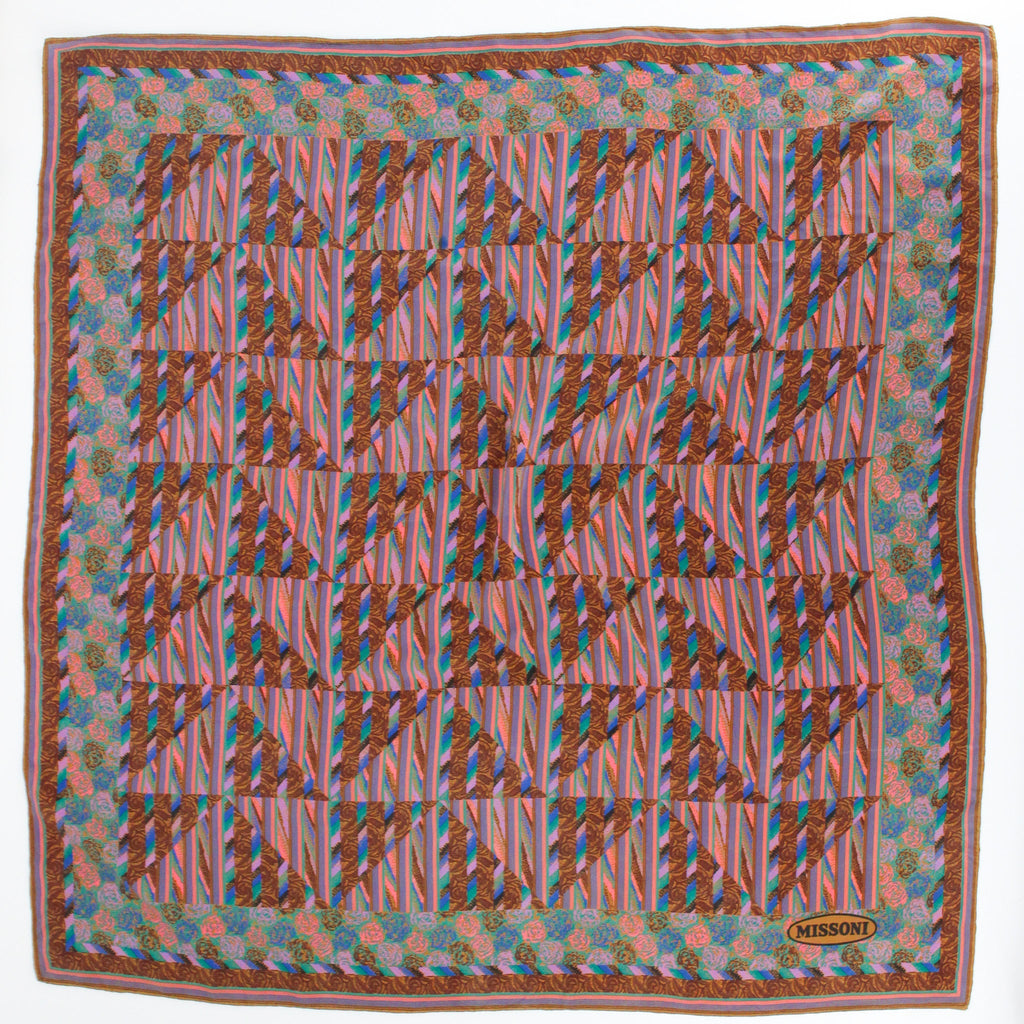 missoni multicolor geometric silk scarf, full