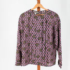 80s karl lagerfeld teddy bear print wool blouse - front