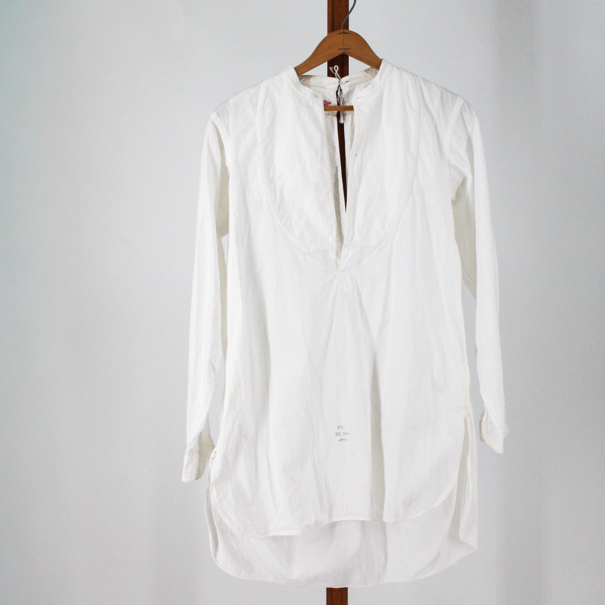 antique paris dress bib-front cotton shirt, front