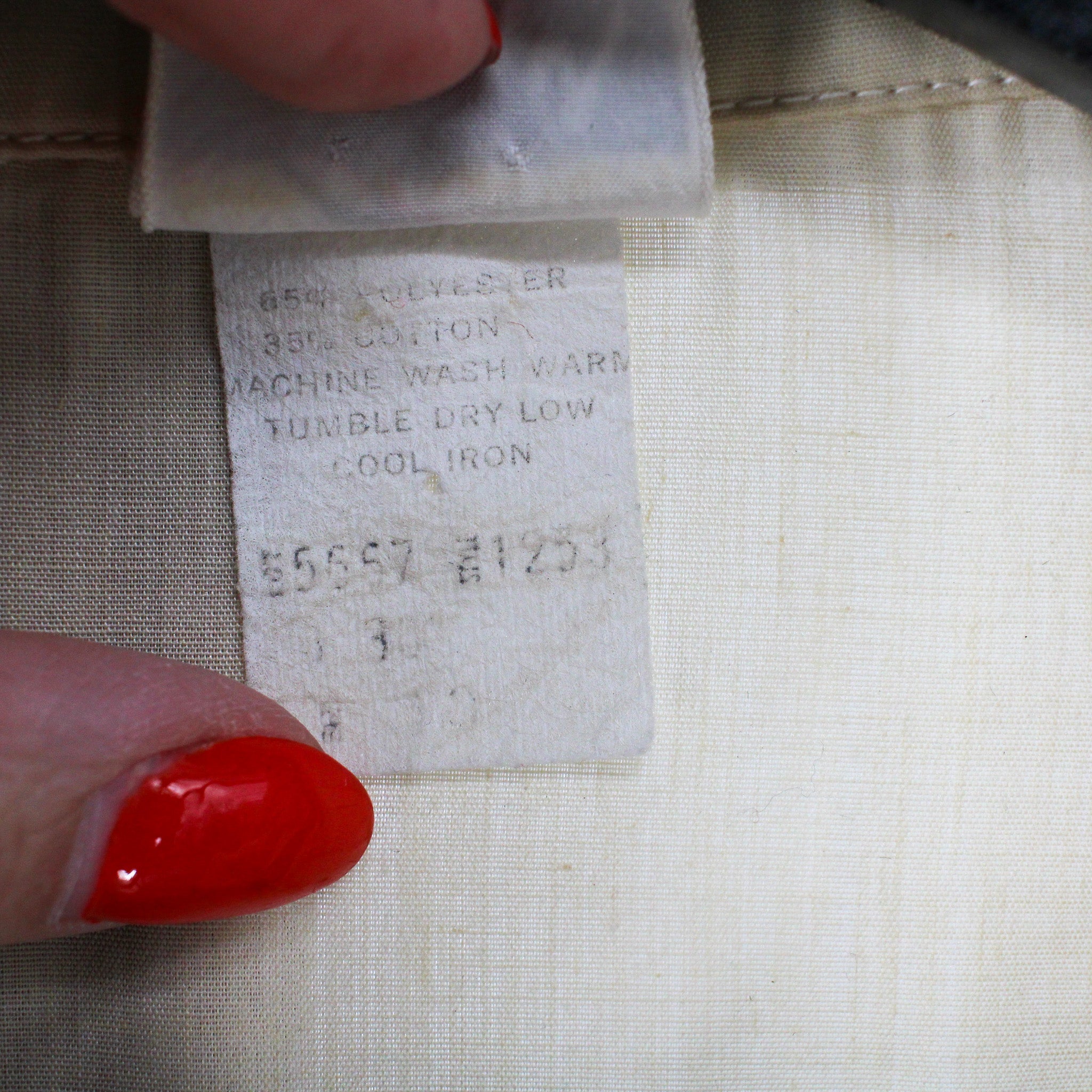 care tag - 65% polyester 35% cotton