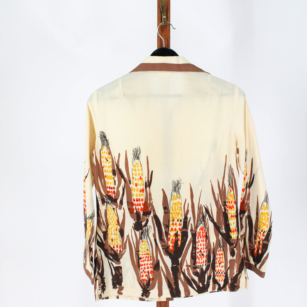 70s vera neumann corn print shirt - back