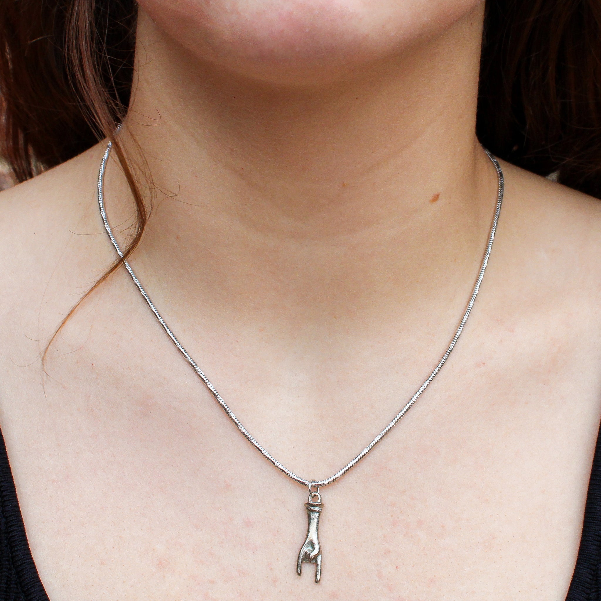 Detail view of hand pendant