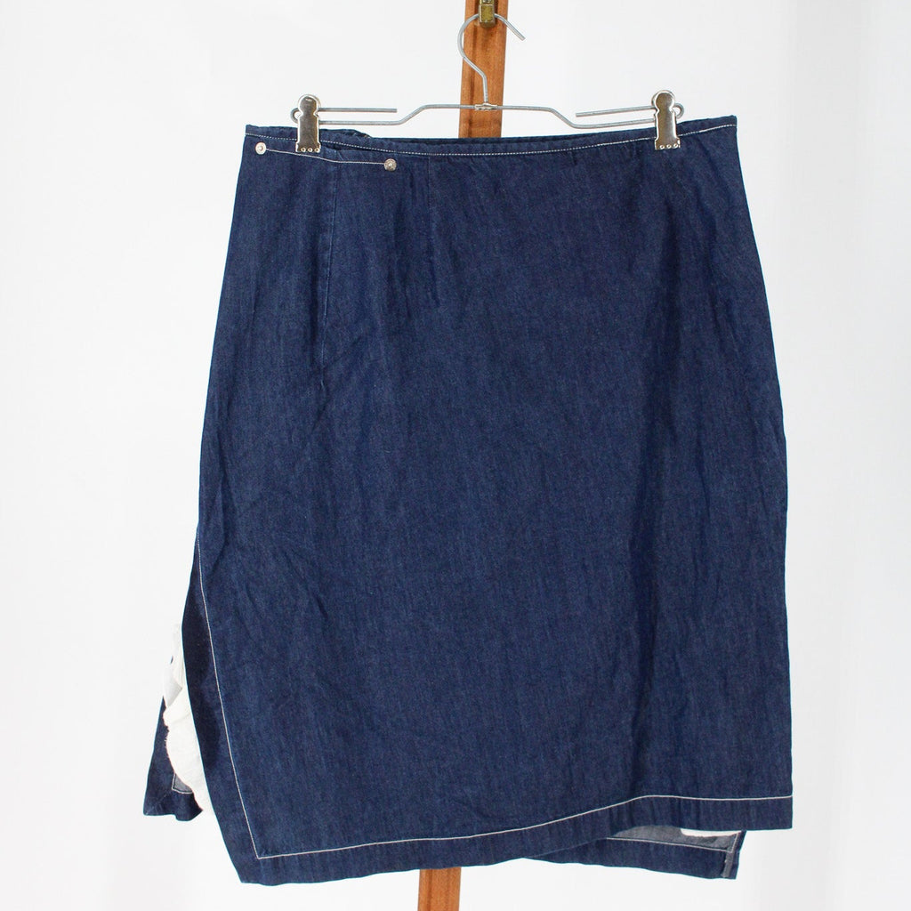 y2k custo barcelona fax love-note denim wrap skirt