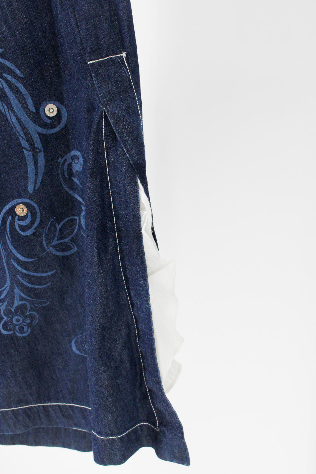 y2k custo barcelona fax love-note denim wrap skirt