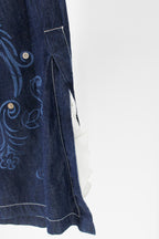 y2k custo barcelona fax love-note denim wrap skirt