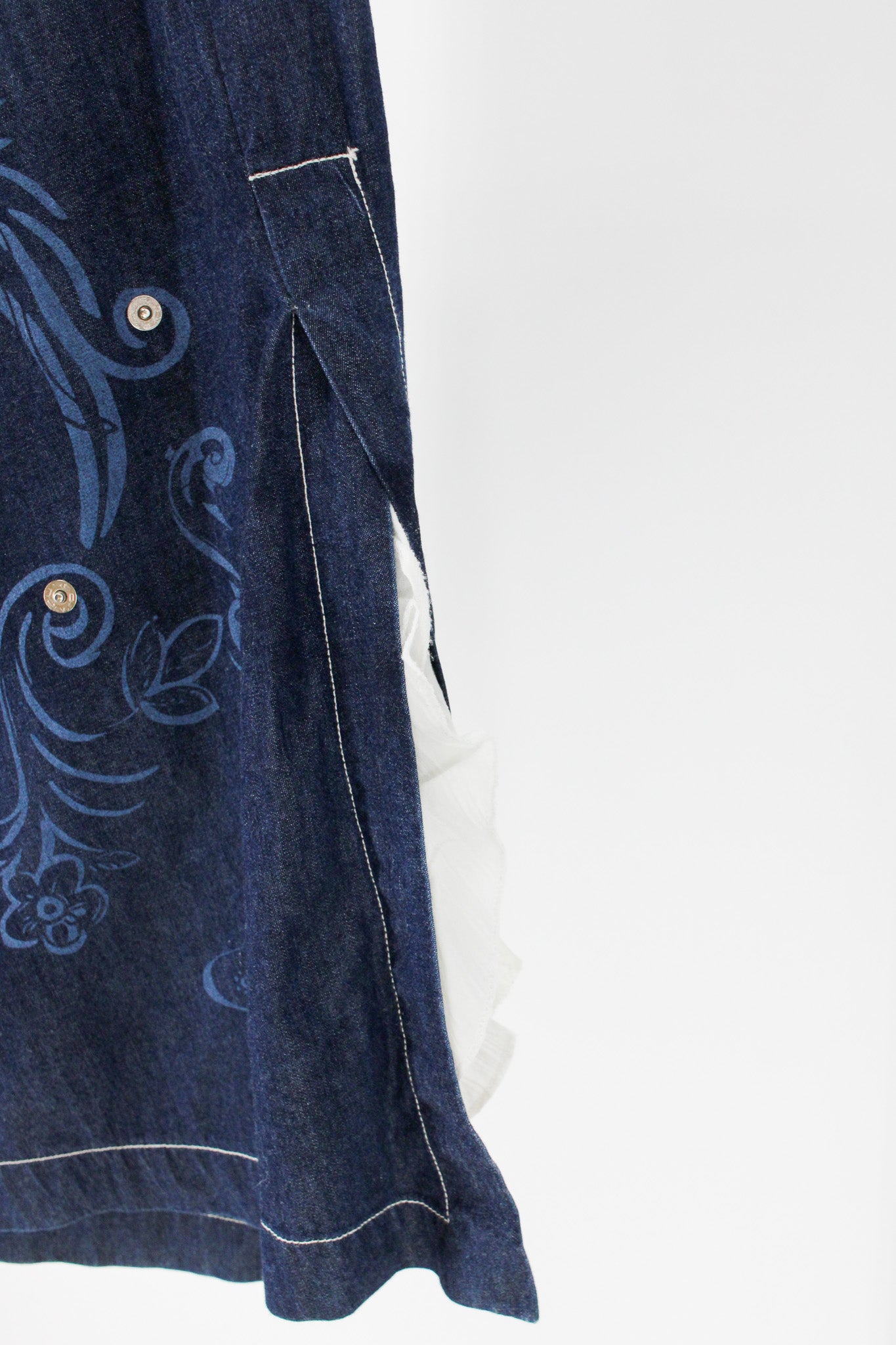 y2k custo barcelona fax love-note denim wrap skirt