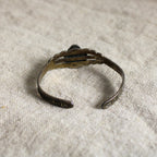 50s sterling baby cuff w/ thunderbird & turquoise glass cabochon