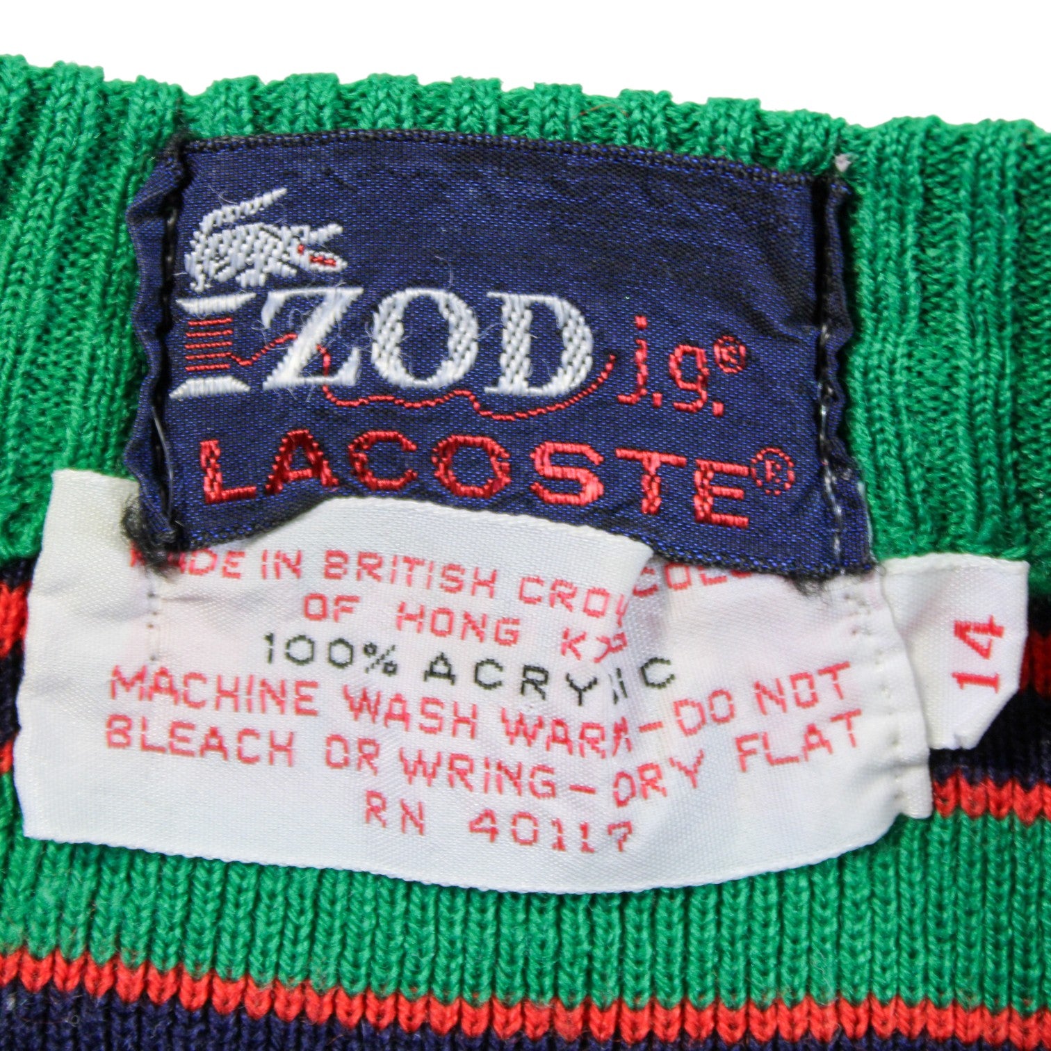 80s izod lacoste striped v-neck sweater