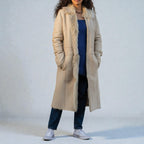 90s vintage lambskin patchwork shearling coat with fur trim - a modern penny lane