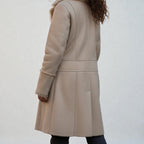 90s vintage lambskin patchwork shearling coat with fur trim - a modern penny lane