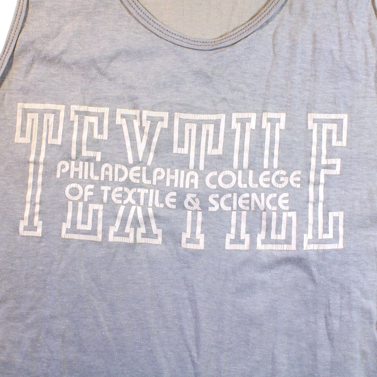 80s philadelphia college of textile & science tank top velva sheen made in usa l