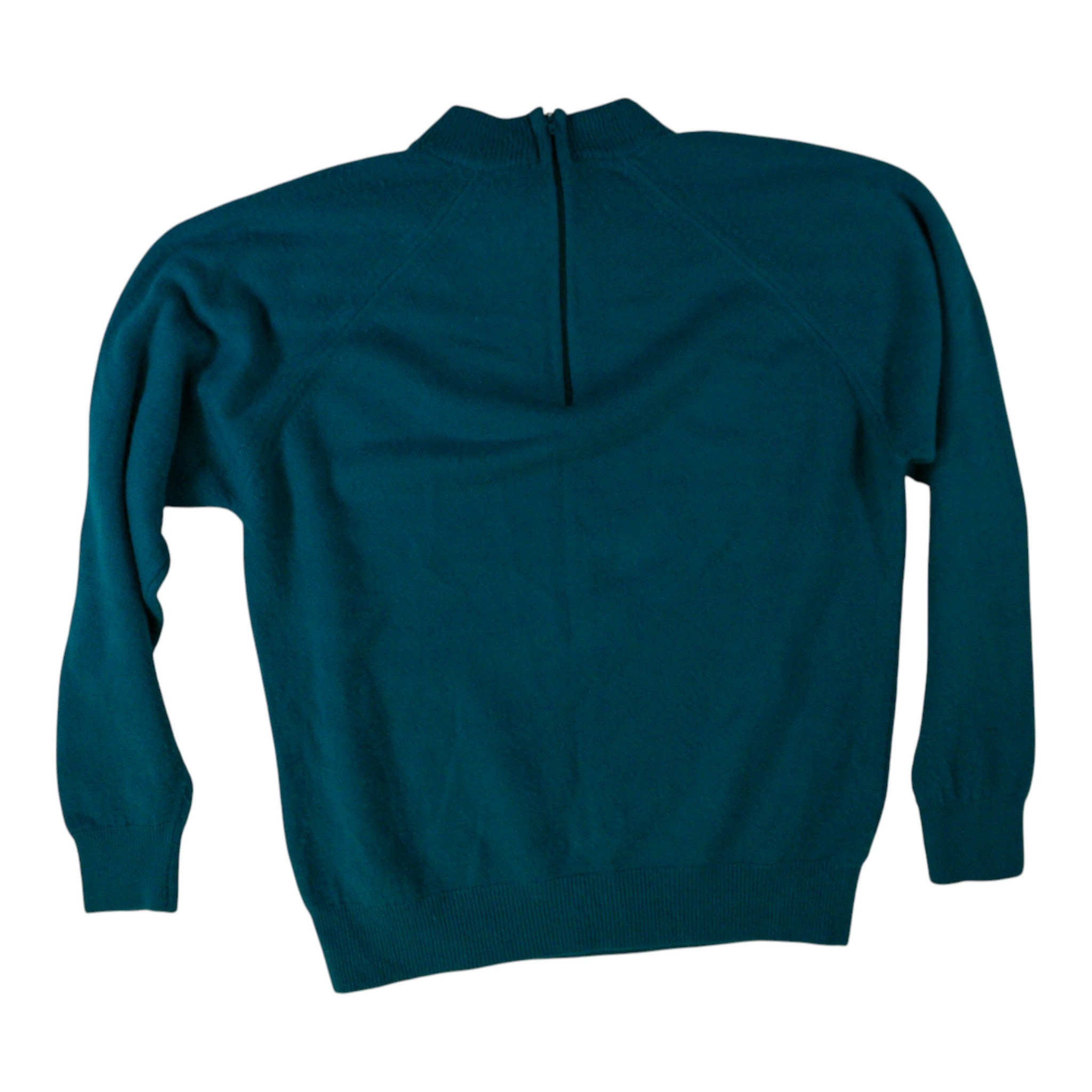 60s designers originals teal mock neck zip-back sweater – m – image 4