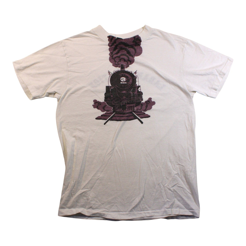 Front view with steam train graphic